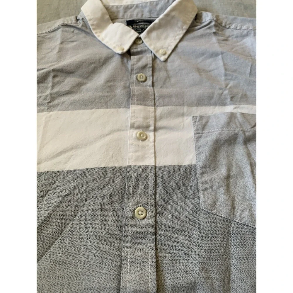 American Rag Shirt Men's Large Gray Long Sleeve Button Down‎
